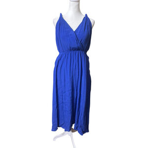Boden Blue Braided Strap Empire Waist‎ Maxi Dress with pockets Size 10